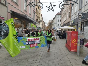 Klima retten jetzt! Banner neon grün